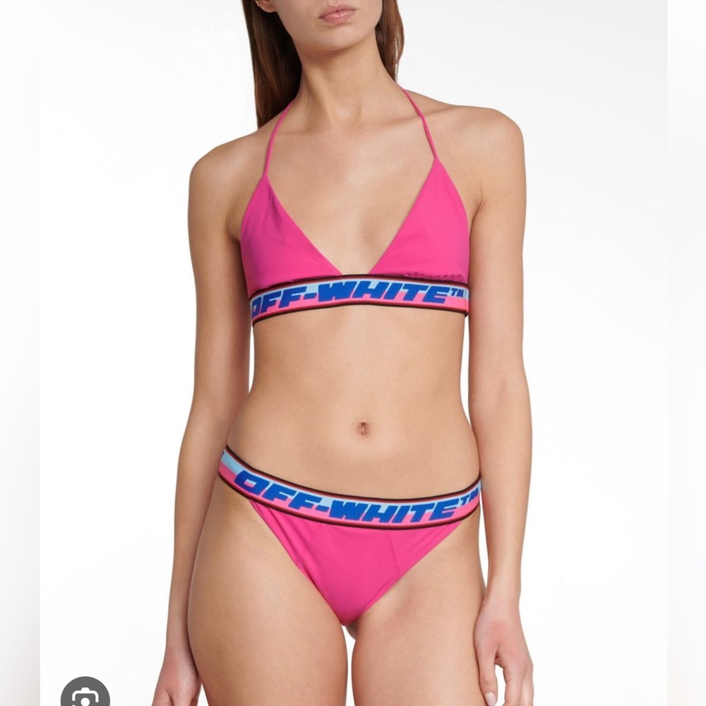OFF-WHITE c/o Virgil Abloh pink logo bikini